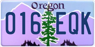 OR license plate 016EQK