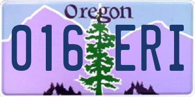 OR license plate 016ERI