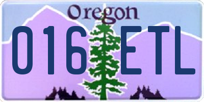 OR license plate 016ETL