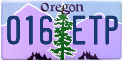OR license plate 016ETP