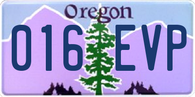 OR license plate 016EVP