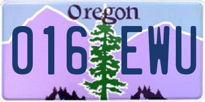 OR license plate 016EWU