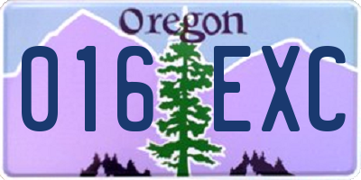 OR license plate 016EXC