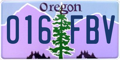 OR license plate 016FBV