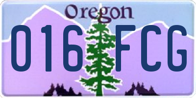 OR license plate 016FCG