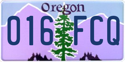 OR license plate 016FCQ