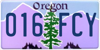 OR license plate 016FCY