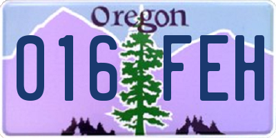 OR license plate 016FEH