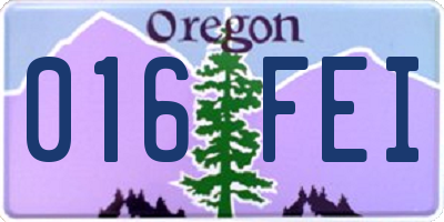 OR license plate 016FEI