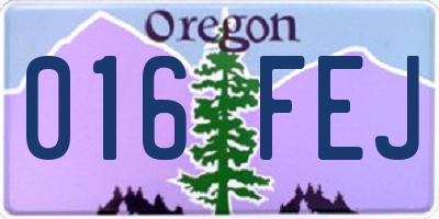 OR license plate 016FEJ