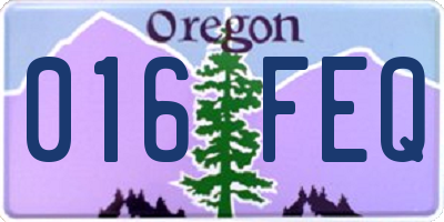 OR license plate 016FEQ