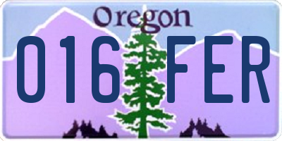 OR license plate 016FER