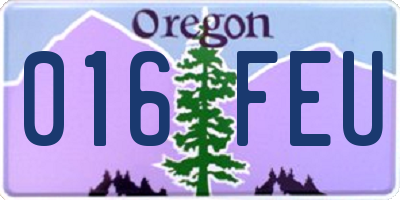 OR license plate 016FEU
