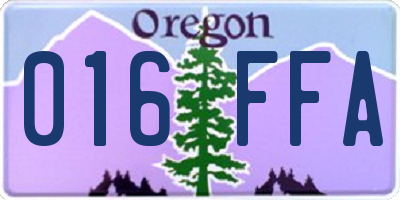 OR license plate 016FFA