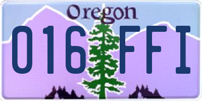 OR license plate 016FFI