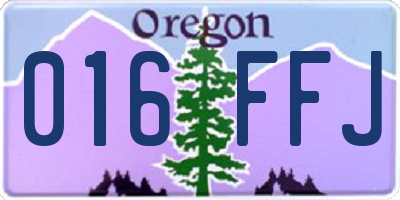 OR license plate 016FFJ