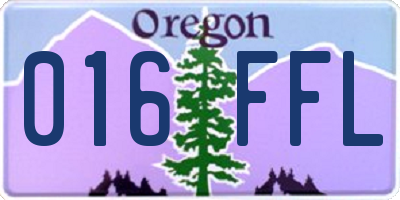 OR license plate 016FFL