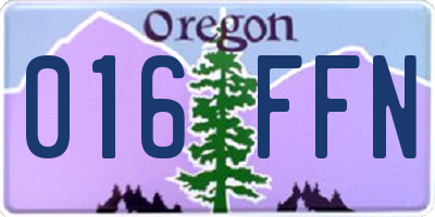 OR license plate 016FFN