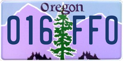 OR license plate 016FFO
