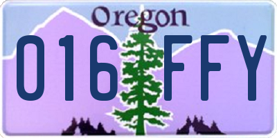 OR license plate 016FFY