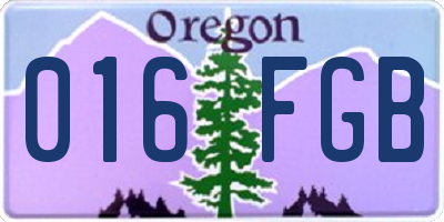 OR license plate 016FGB