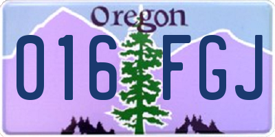 OR license plate 016FGJ
