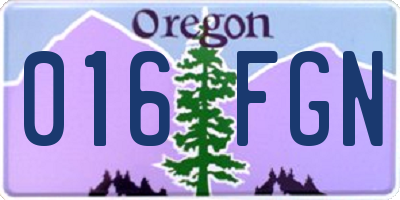 OR license plate 016FGN