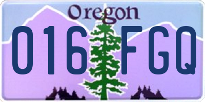 OR license plate 016FGQ