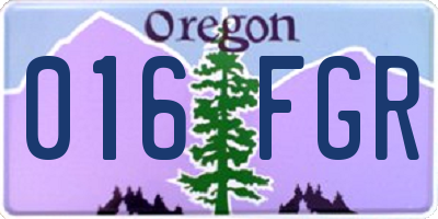 OR license plate 016FGR