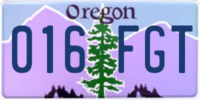 OR license plate 016FGT