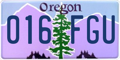 OR license plate 016FGU