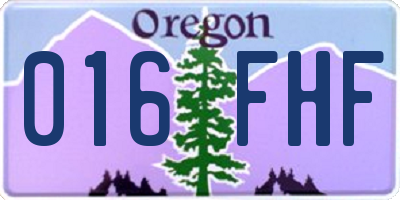 OR license plate 016FHF