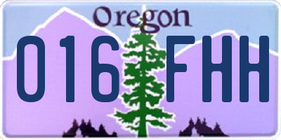 OR license plate 016FHH