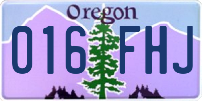 OR license plate 016FHJ