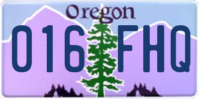 OR license plate 016FHQ