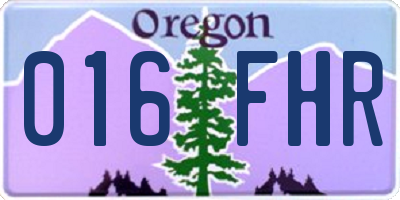 OR license plate 016FHR