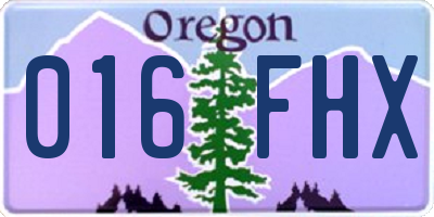 OR license plate 016FHX