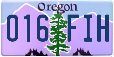 OR license plate 016FIH