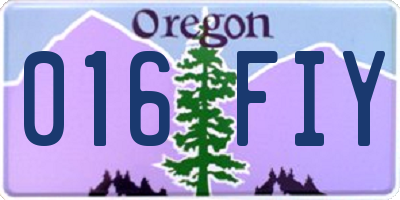 OR license plate 016FIY