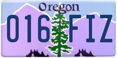 OR license plate 016FIZ