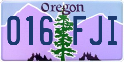 OR license plate 016FJI