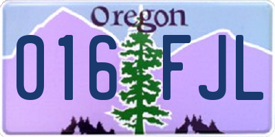 OR license plate 016FJL