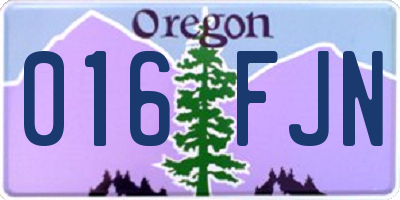 OR license plate 016FJN
