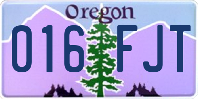 OR license plate 016FJT