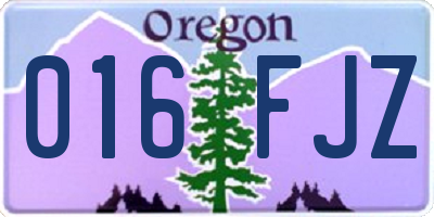 OR license plate 016FJZ