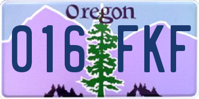 OR license plate 016FKF