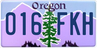 OR license plate 016FKH