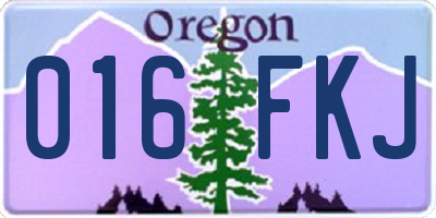 OR license plate 016FKJ