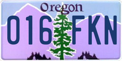 OR license plate 016FKN