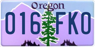 OR license plate 016FKO